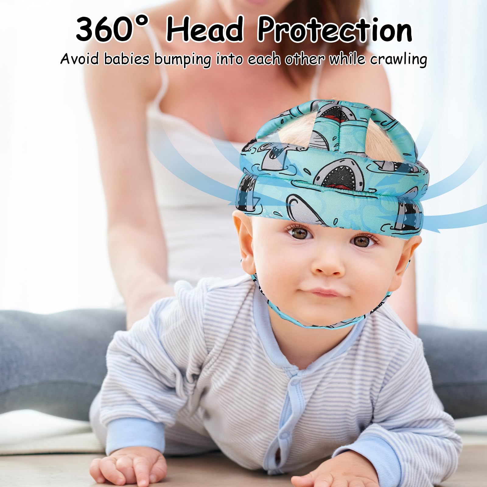 Kimitimi head protector breathable shell keeps little one cool during wear.