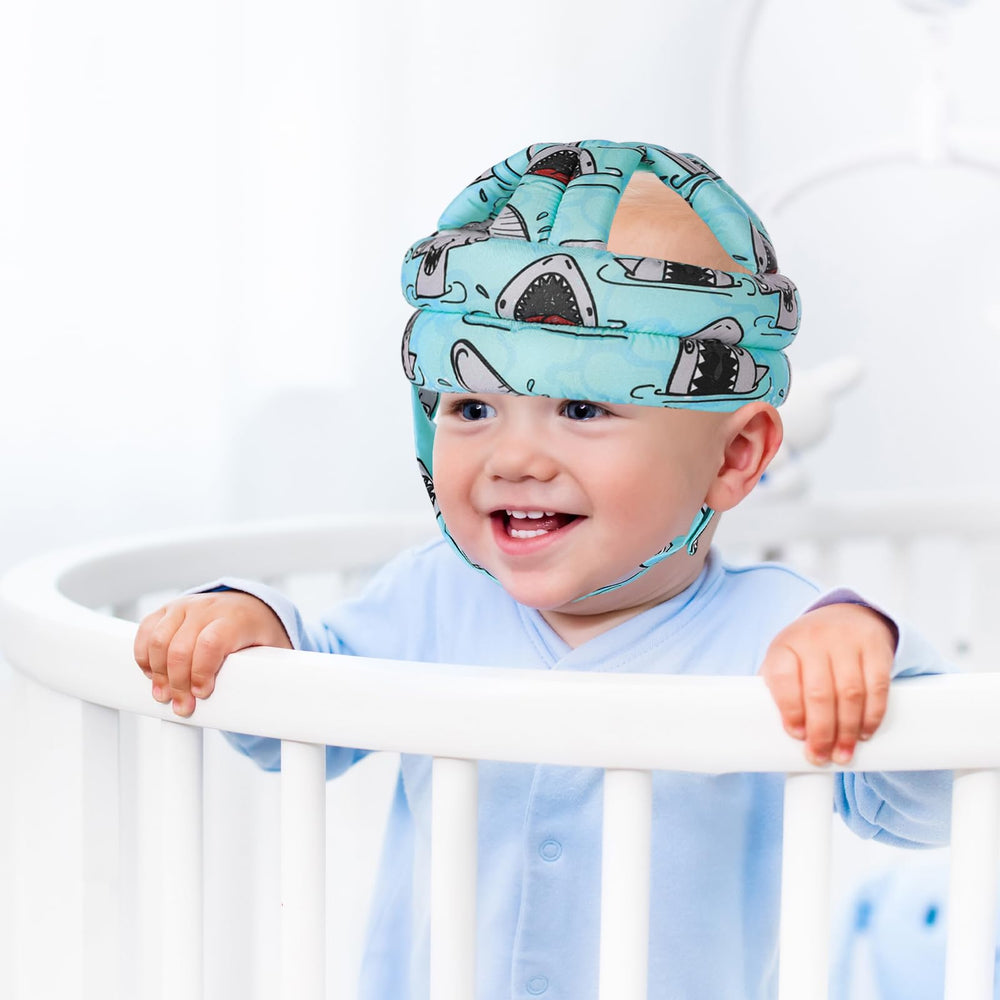 Kimitimi head protector soft polyester exterior feels gentle on delicate skin.