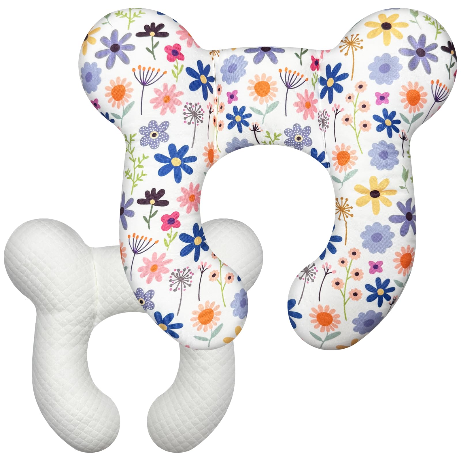 Kimitimi Baby Head Support Pillow Flower C offers gentle neck support during travel