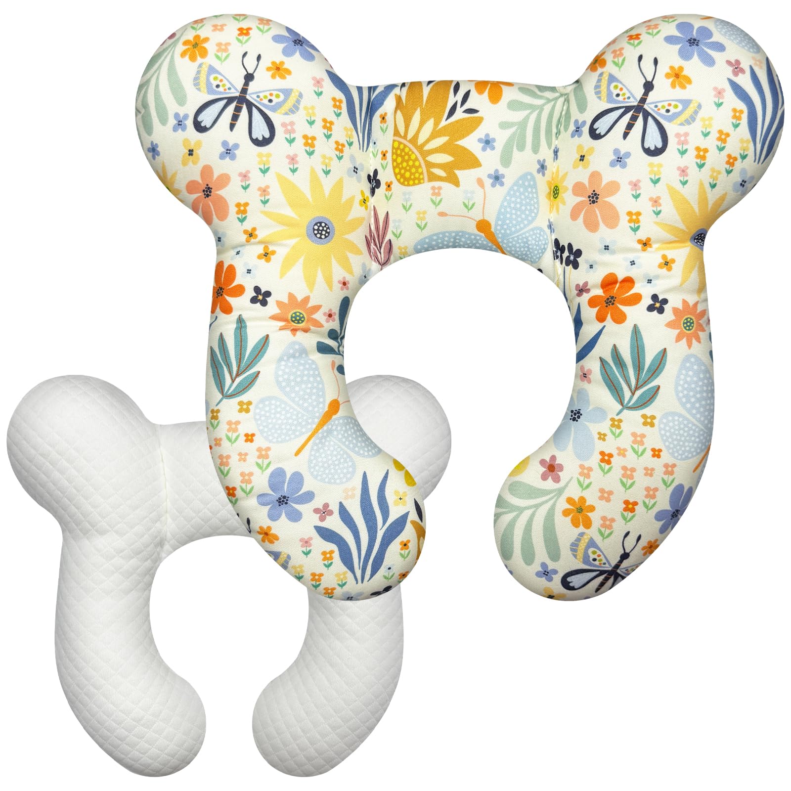 Kimitimi baby head support pillow in compact fold for easy travel.