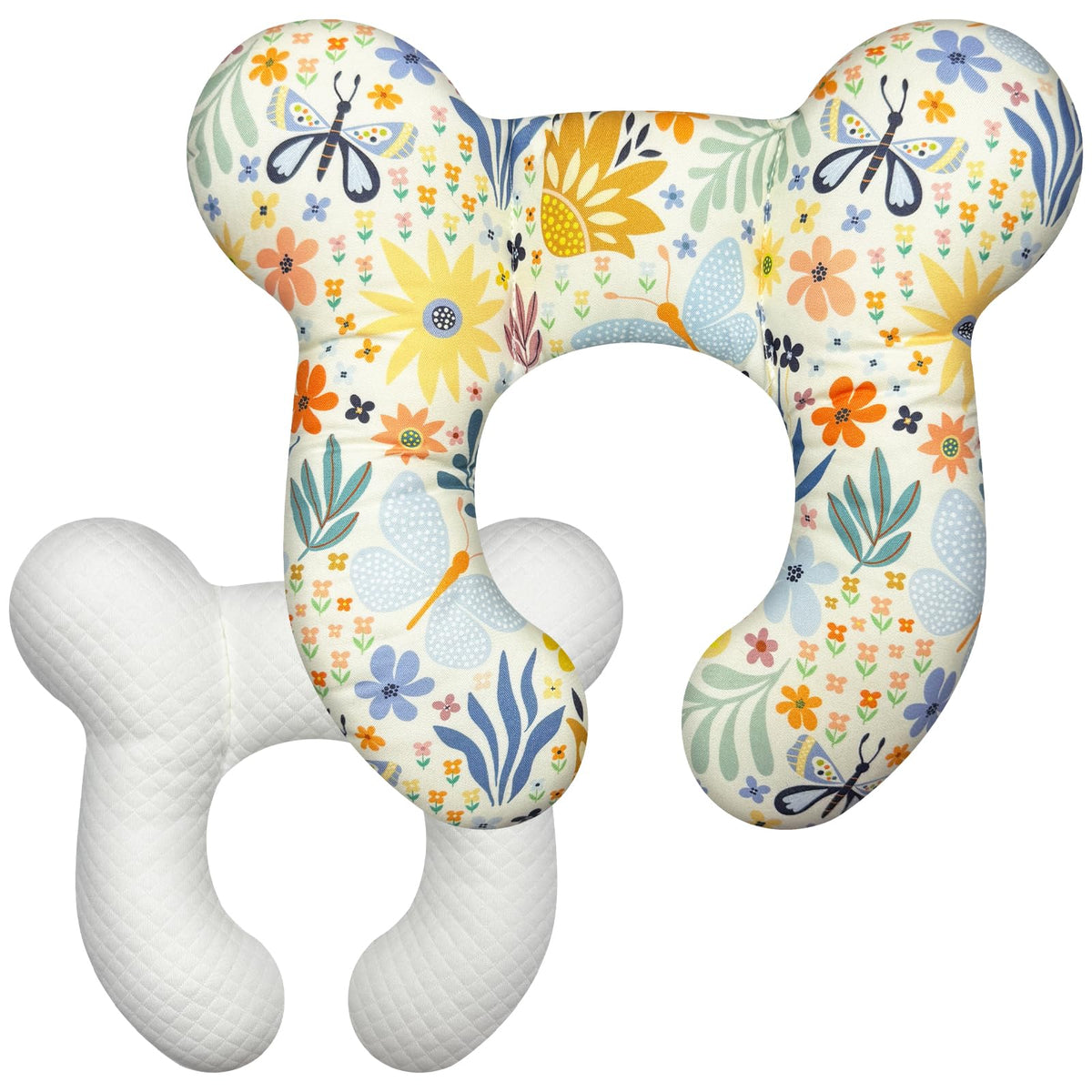 Kimitimi baby head support pillow in compact fold for easy travel.