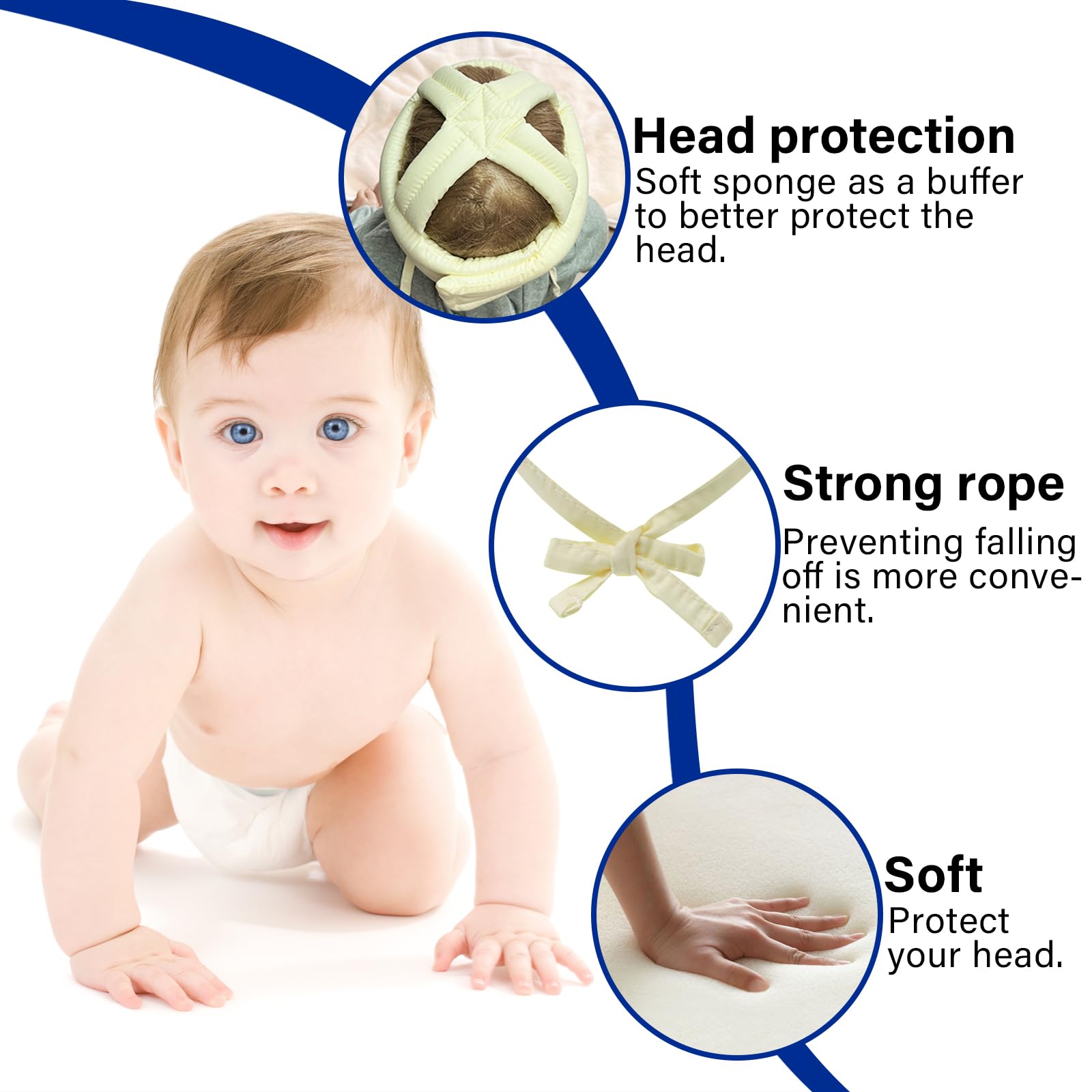 Kimitimi baby safety helmet with soft cotton material for comfortable wear