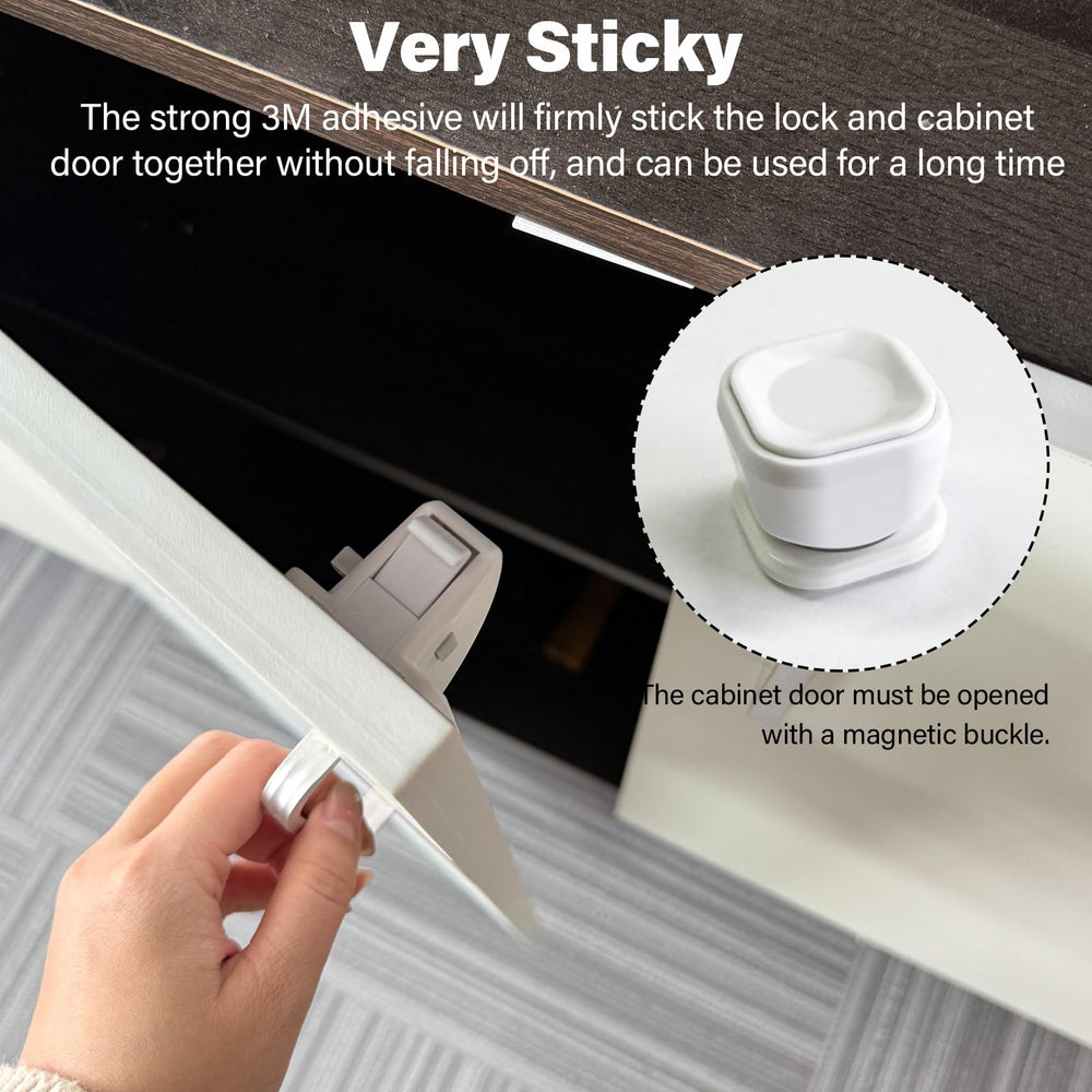 kimitimi magnetic locks secure cupboards and drawers in kitchen or bathroom.