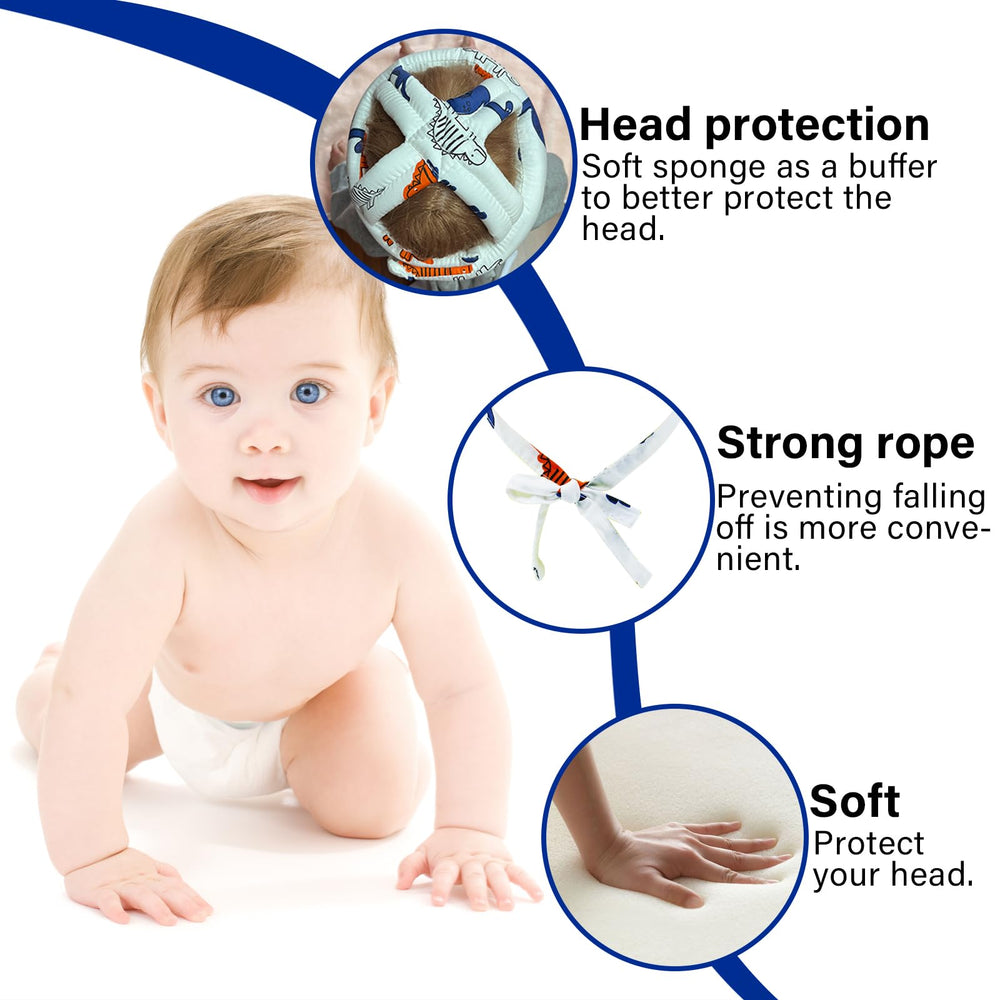 Kimitimi helmet for walking keeps little explorers safe from bumps.
