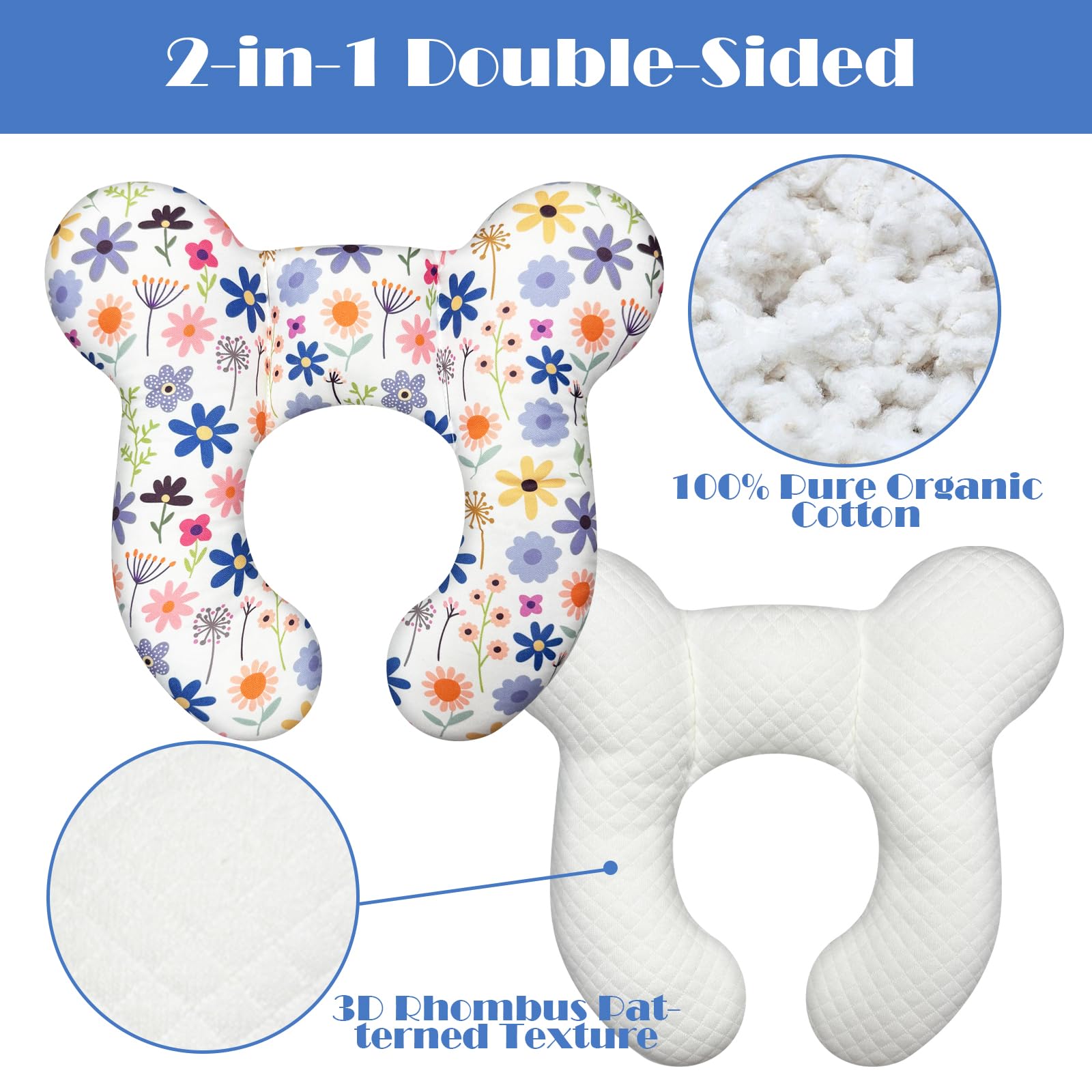 Kimitimi travel pillow for kids 2-8 Flower C helps nap comfortably