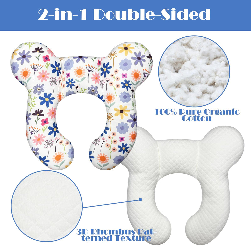 Kimitimi travel pillow for kids 2-8 Flower C helps nap comfortably