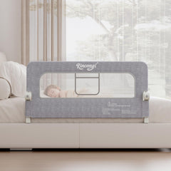 Kincongi bed rail base under mattress showing secure anchoring for a toddler bed
