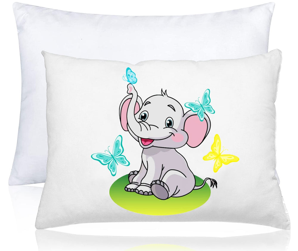 Kinder Fluff child pillow with elephant design for cozy sleep and imaginative play.