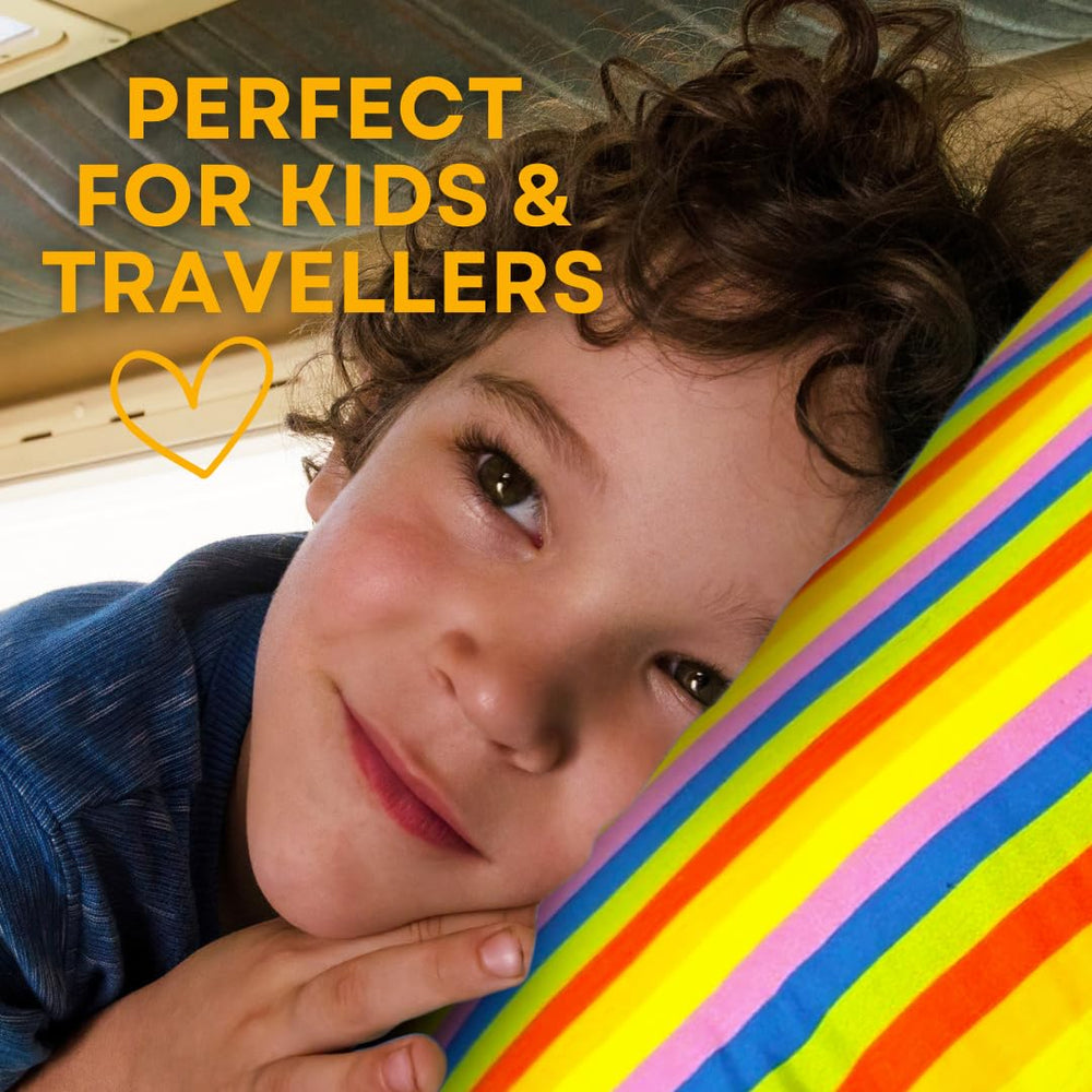 Kinder Fluff down-alternative fill provides lightweight loft without clumping.