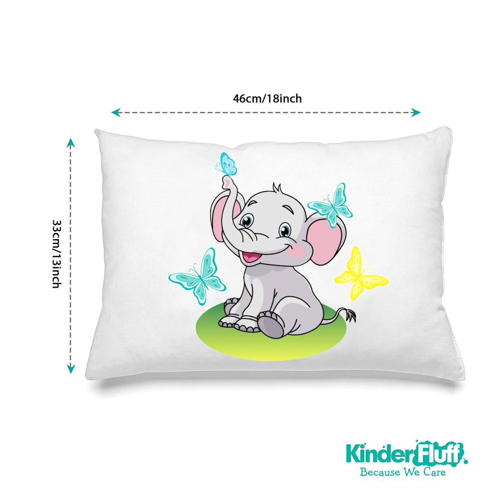 Kinder Fluff down alternative fill provides soft, hypoallergenic support.
