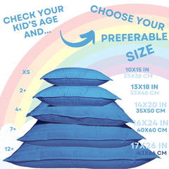 Kinder Fluff pillows arrive compressed for packaging and fluff up easily