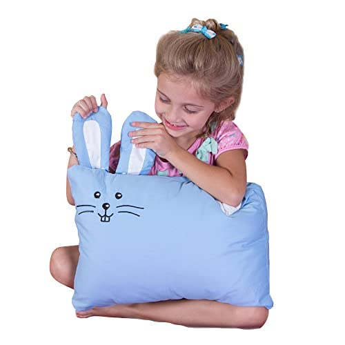 Blue pillowcase closeup, showing vibrant color that stays bright after washing.