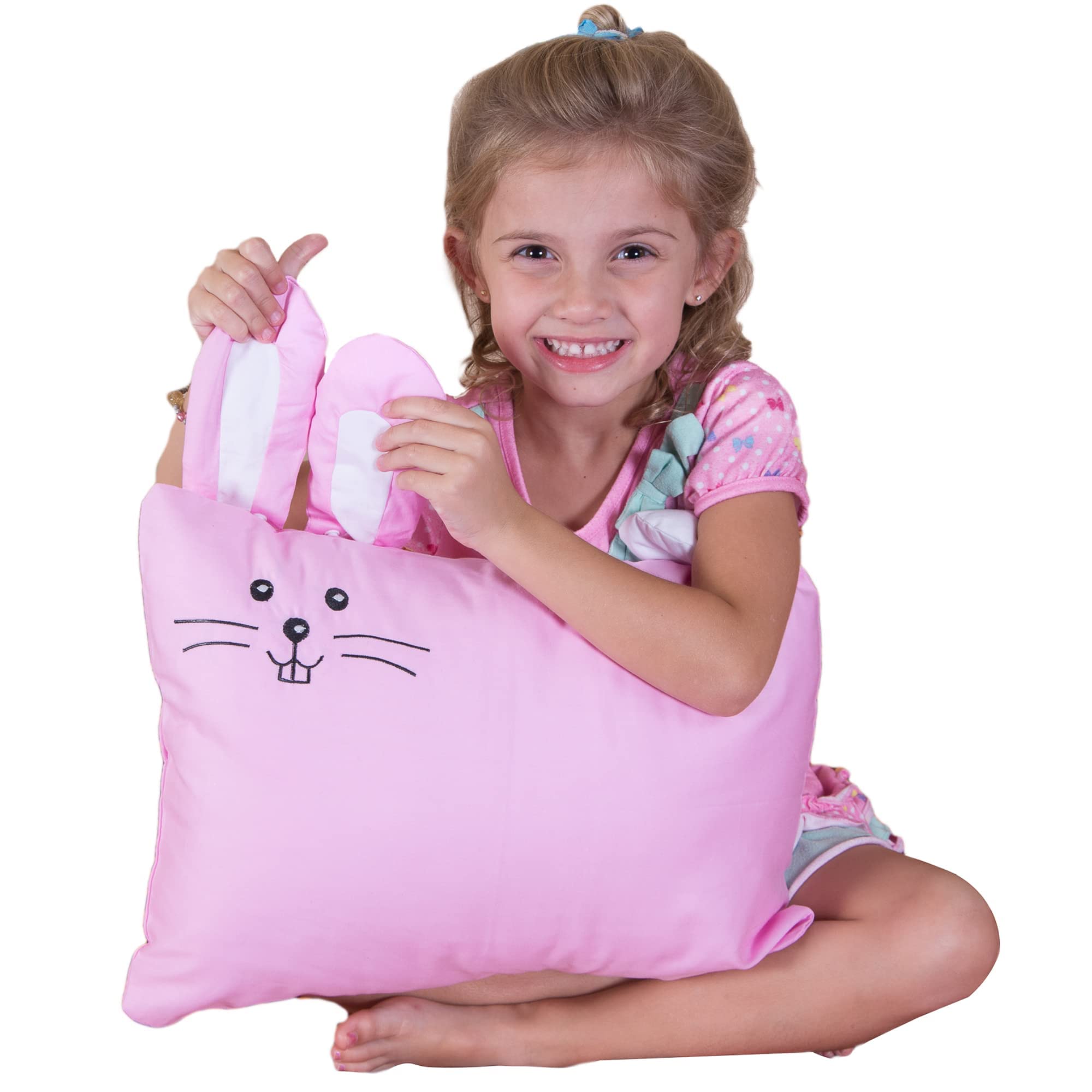 Kinder Fluff pink pillowcase 13x18 shows bright, kid-friendly color
