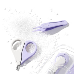 Kinderia stainless steel clippers with soft-grip handles for precise trimming.