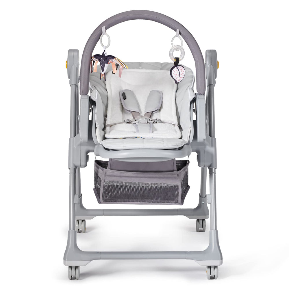 Adjustable tray distance demonstrates easy feeding access.