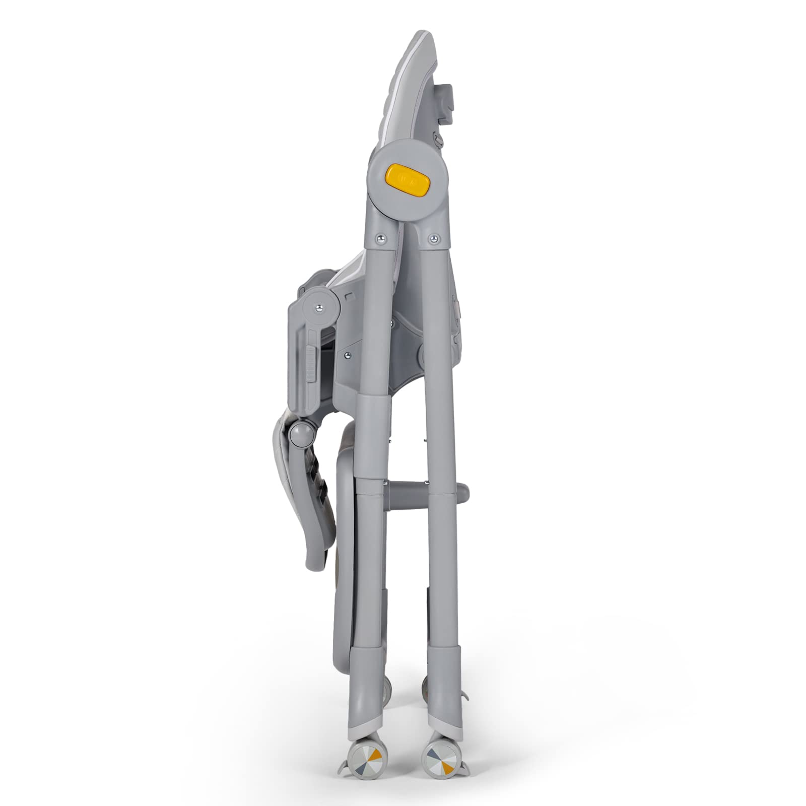 Footrest adjustment supports growing comfort during longer meals.