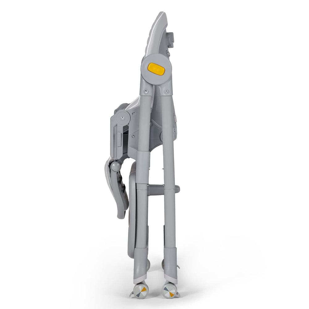 Footrest adjustment supports growing comfort during longer meals.