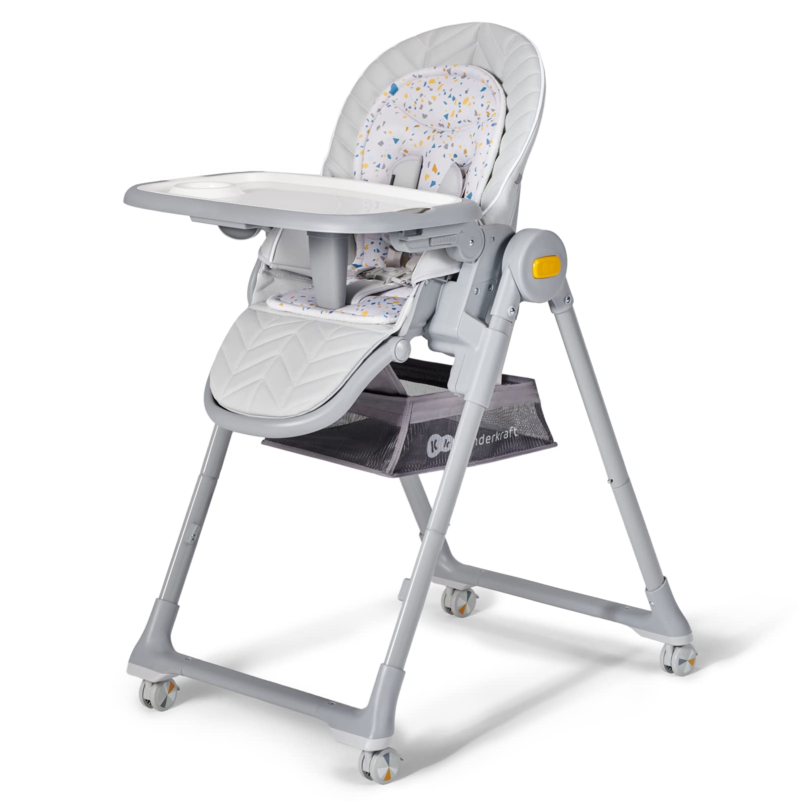 LASTREE reclining backrest positions shown for comfortable seating during play or meals.