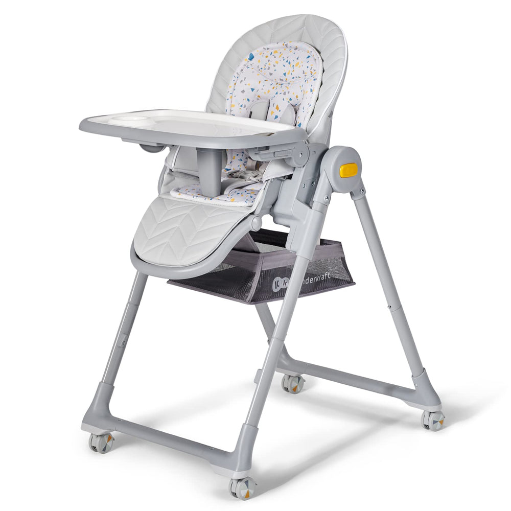 LASTREE reclining backrest positions shown for comfortable seating during play or meals.