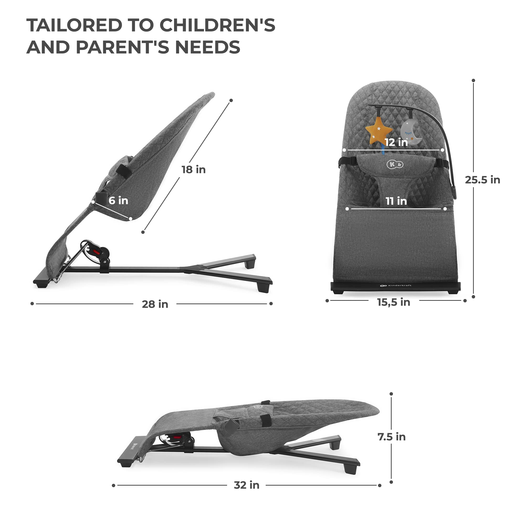 Kinderkraft Mimi usage range newborn to 13.5 lb.