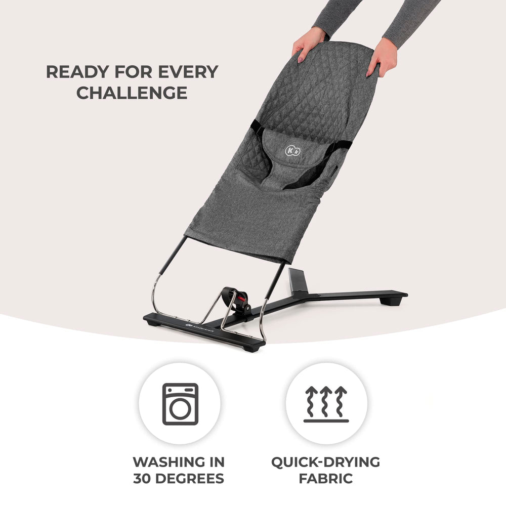 Kinderkraft Mimi bouncer legs show non-slip stability.