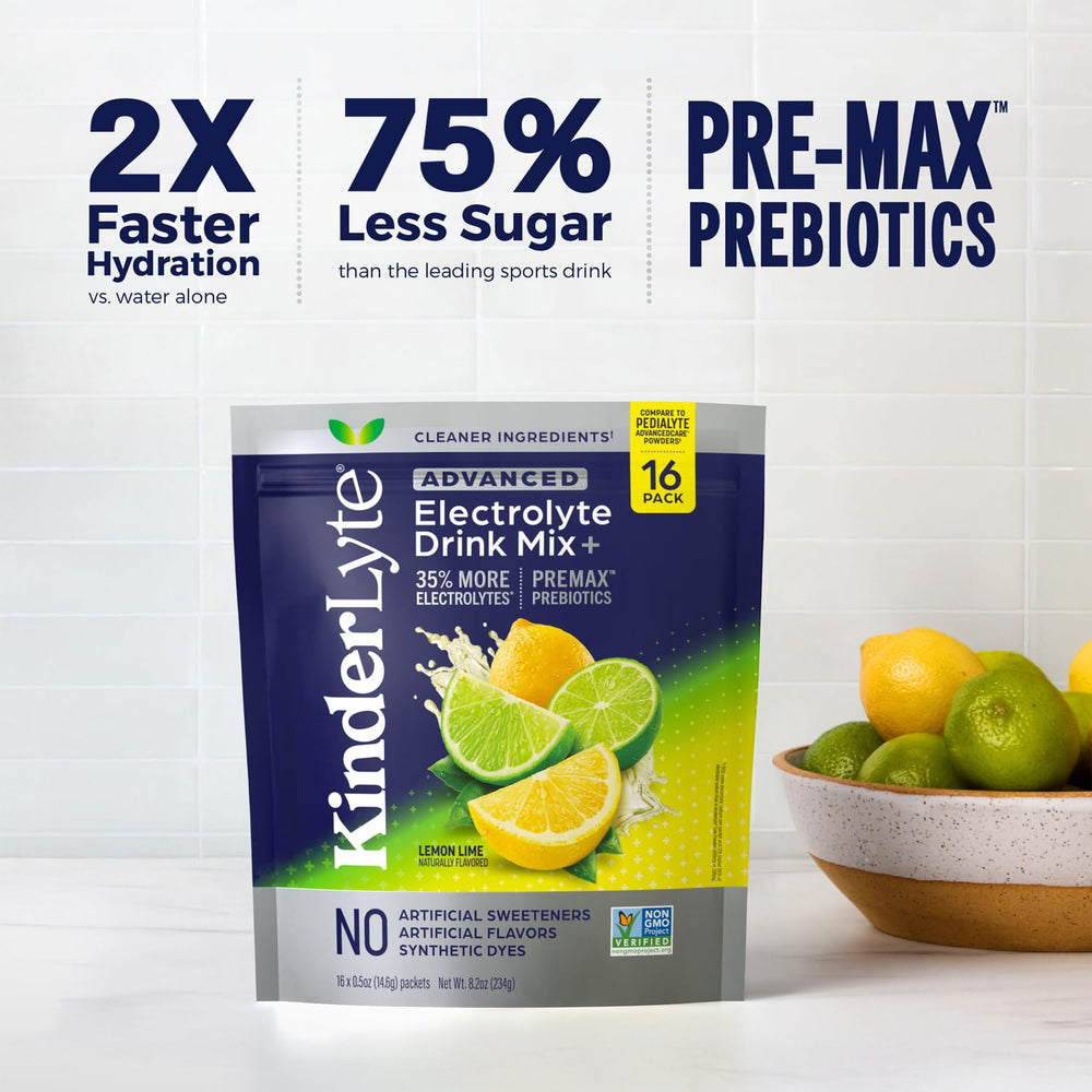 Box showing kids and adults using KinderLyte after sports or travel