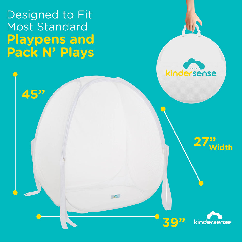 Kindersense Pack N Play Tent easy-setup with snap rods for quick use.