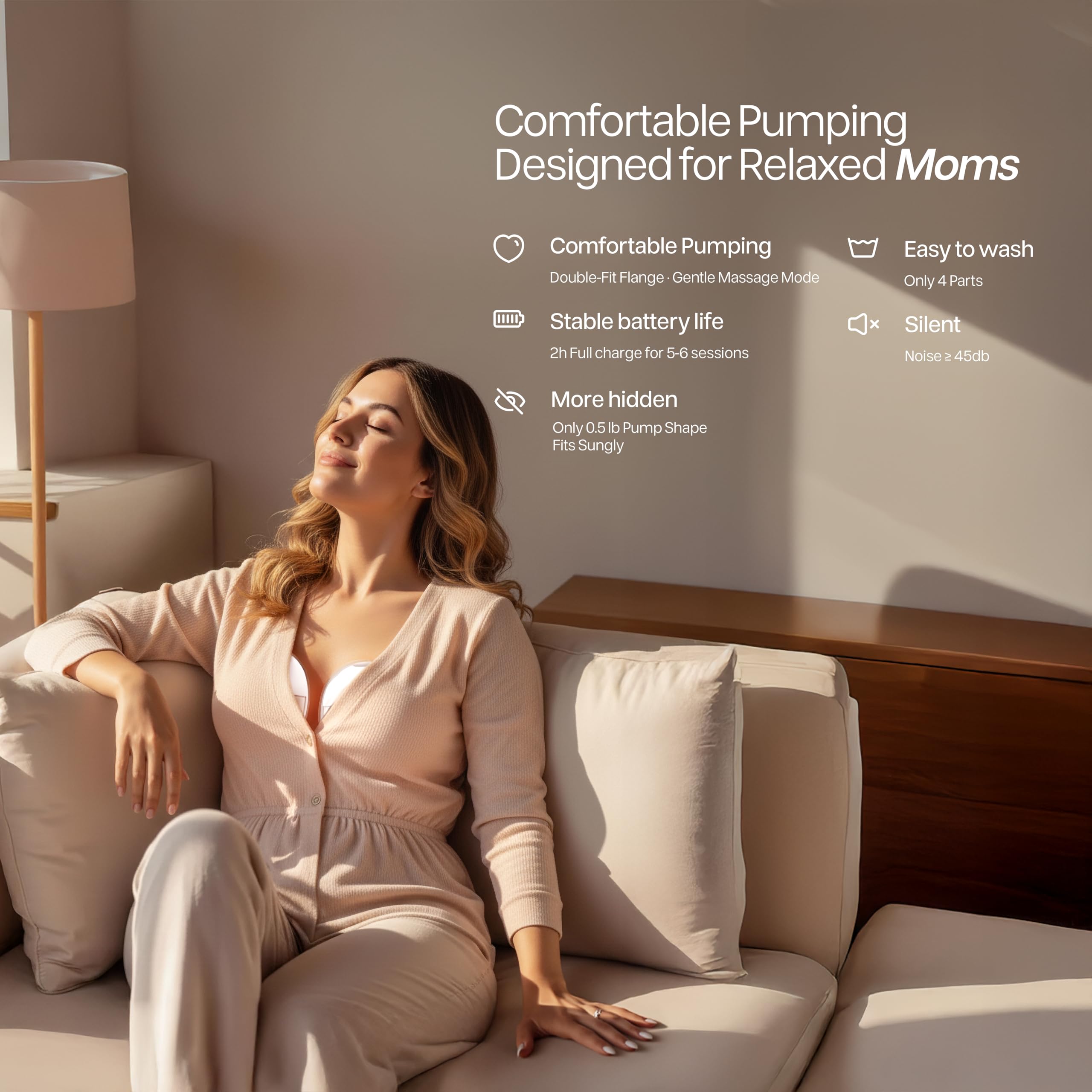 Kindly Cuddle Comfort+ app control interface for personalized suction and mode customization.
