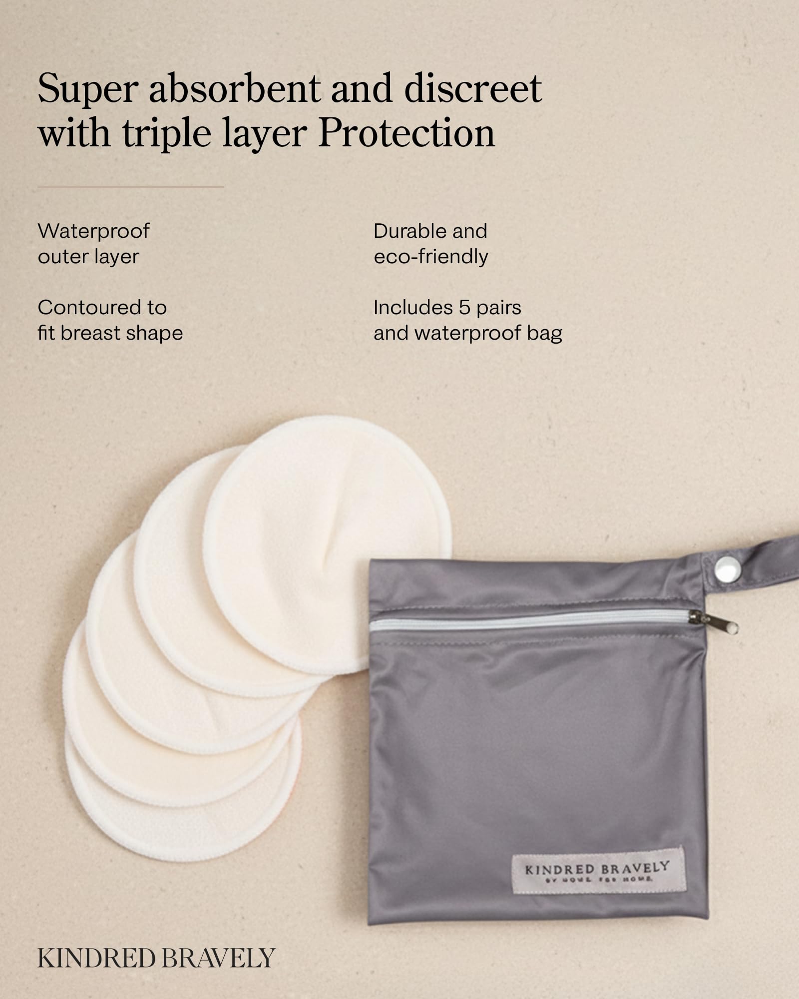 Kindred Bravely ultra-soft contoured nursing pads for comfortable wear