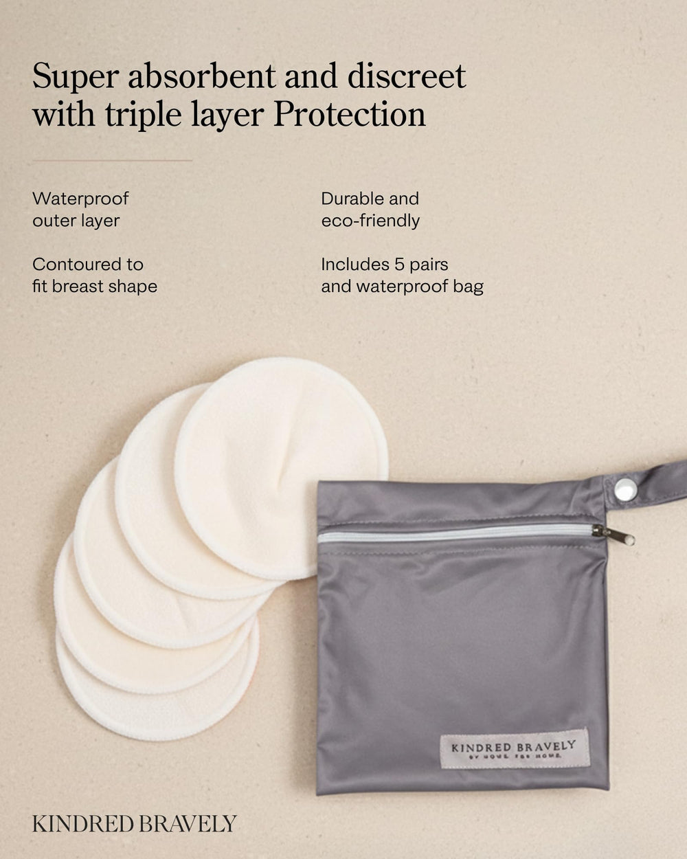 Kindred Bravely ultra-soft contoured nursing pads for comfortable wear