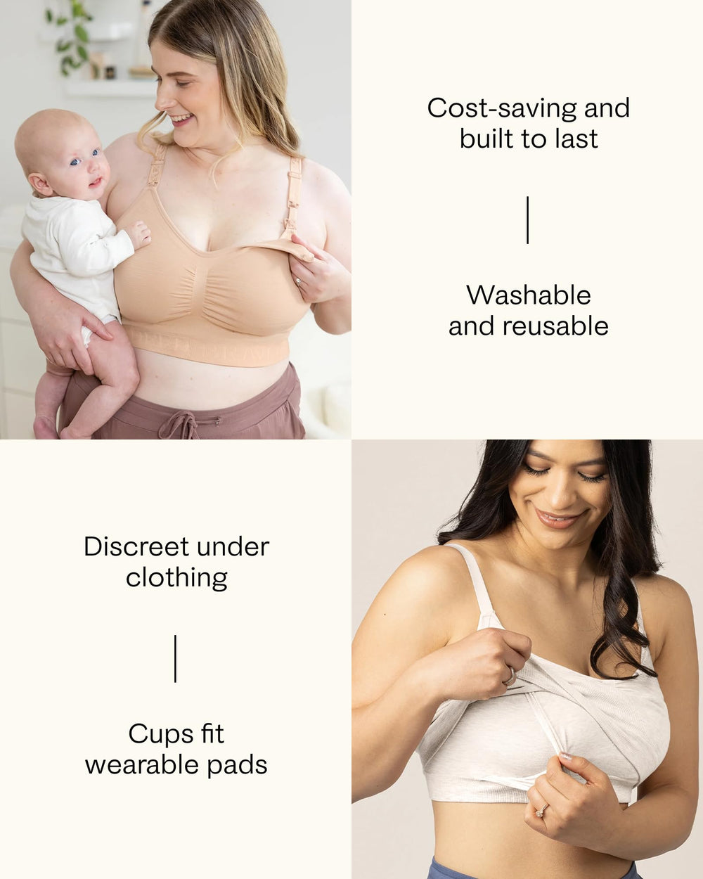 Three-layer design with organic viscose inner layer by Kindred Bravely nursing pads
