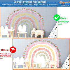 Kingarch boho dots fabric wall sticker is repositionable and cleanly removable.