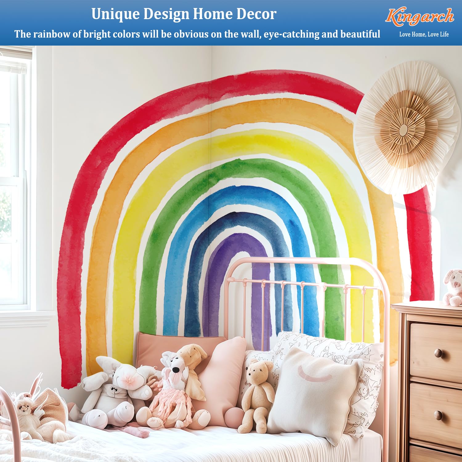 Kingarch Durable Fabric Sticker With Pre-cut Panels stays flat and resists curling.