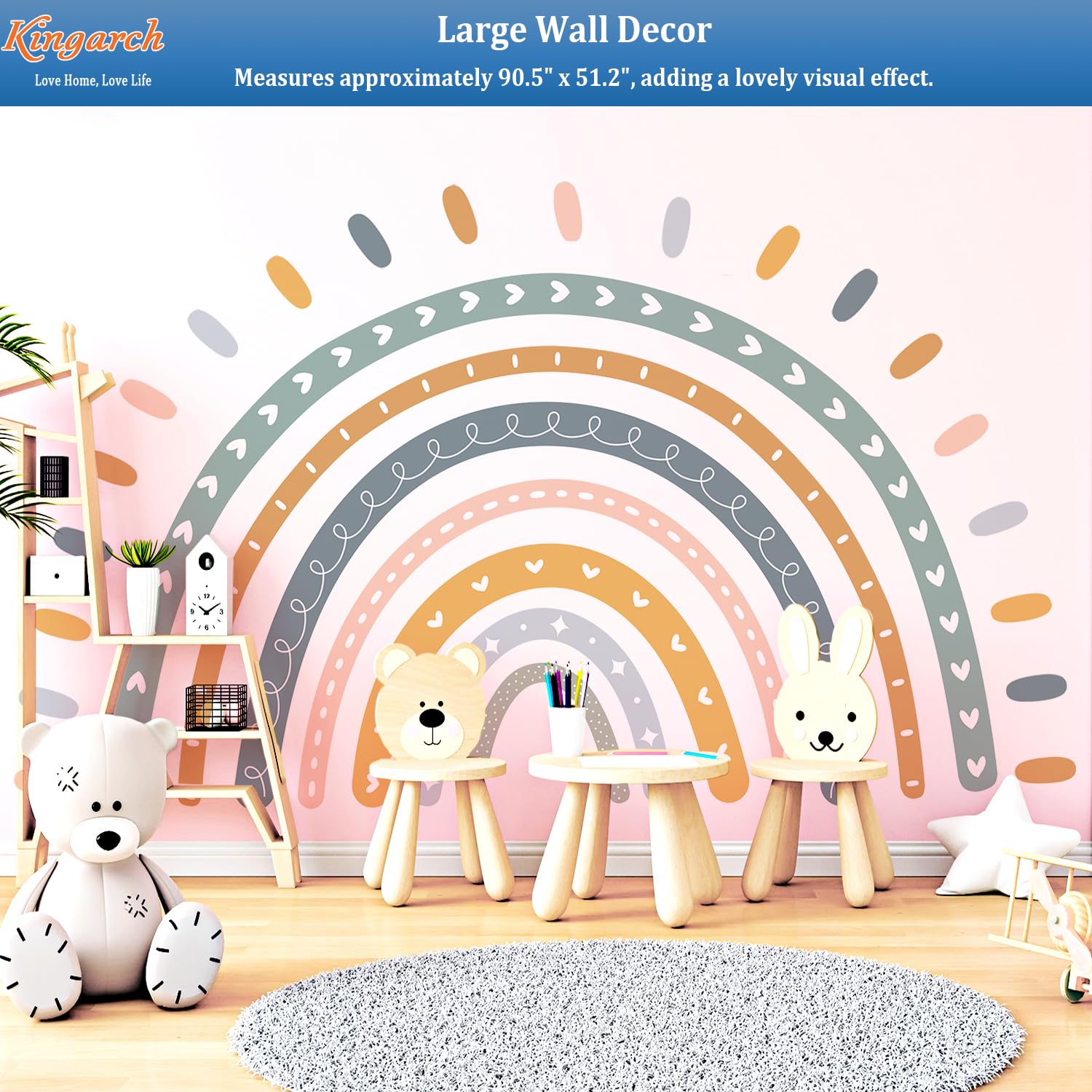 Kingarch durable wall stickers resist fading and curling.
