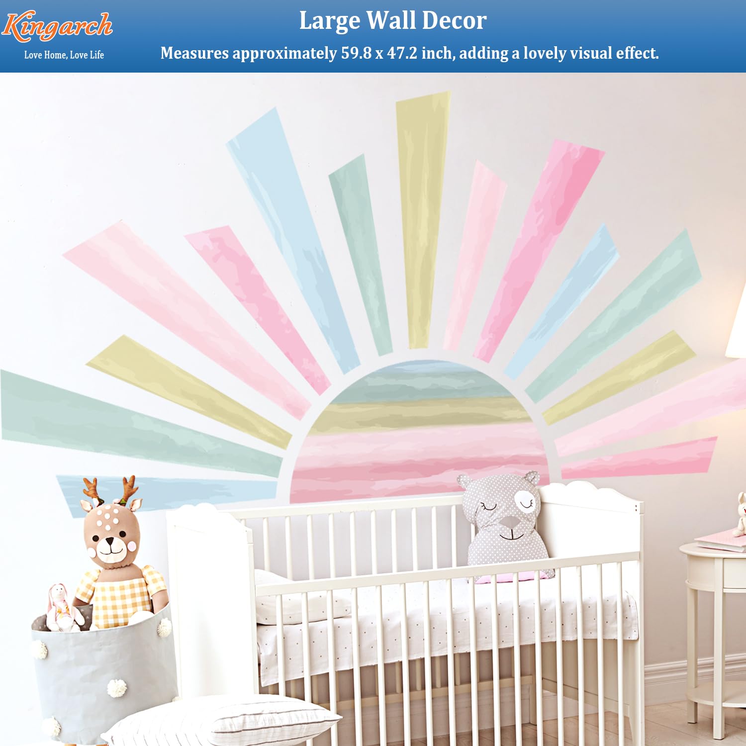 Kingarch easy application peel and stick design for busy homes.