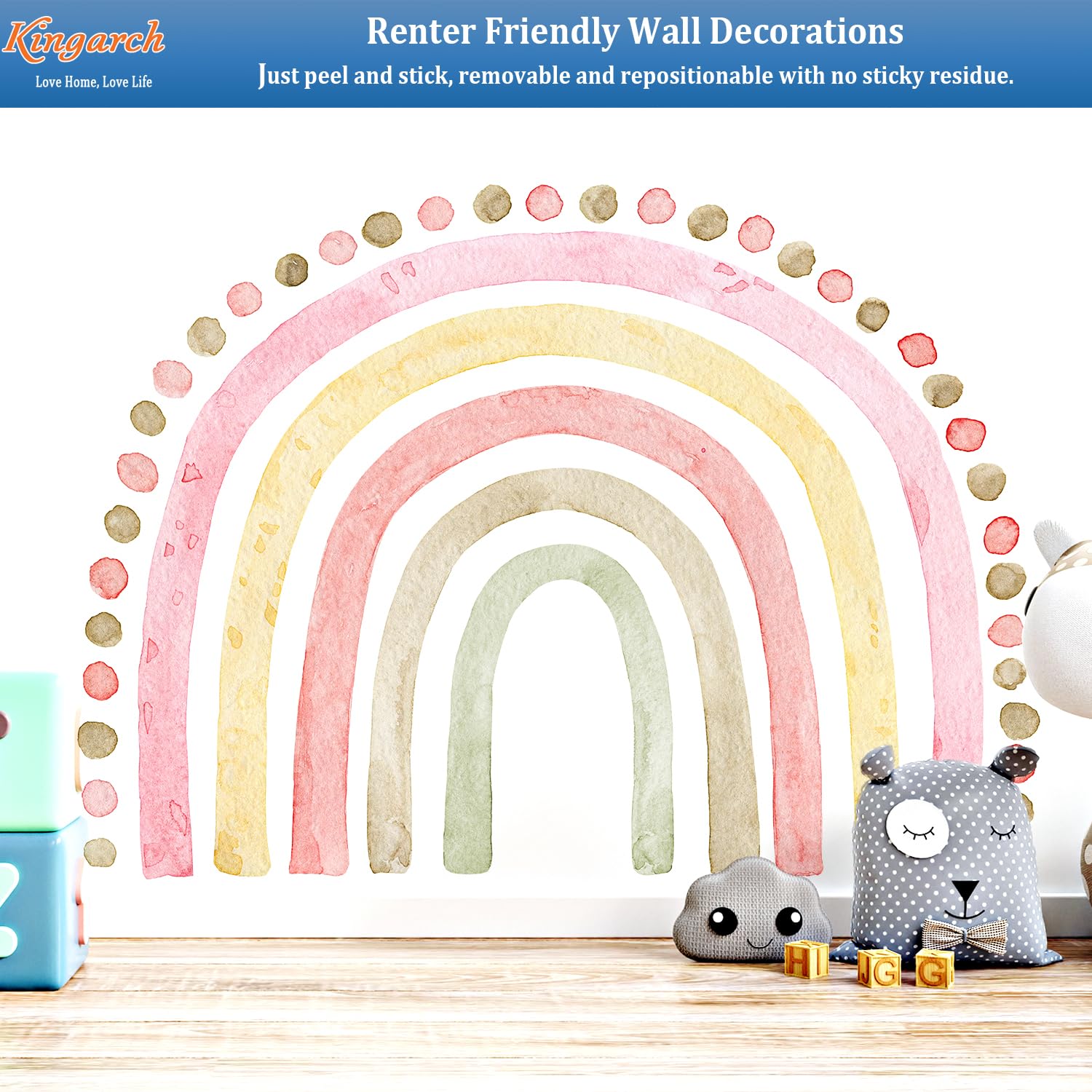 Kingarch easy-apply wall mural with simple, step-by-step setup on smooth surfaces.