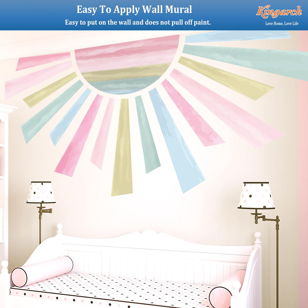 Kingarch girls toddler bedroom decor offers bright half sun accent.