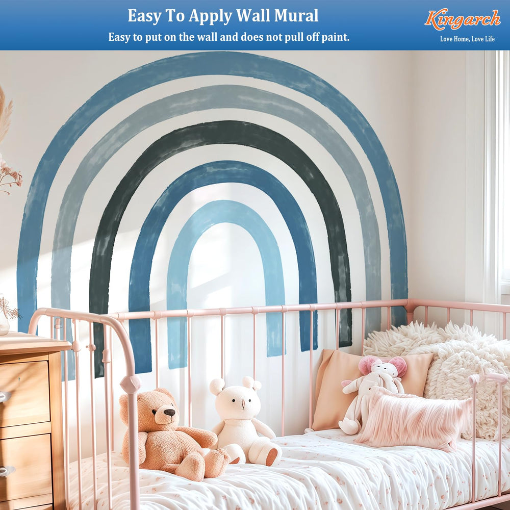 Kingarch rainbow wall decal panel 5 features stain-free, self-adhesive fabric that won't damage walls.