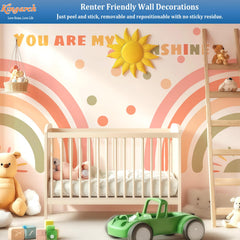 Kingarch nursery decor on smooth surface; removable without residue