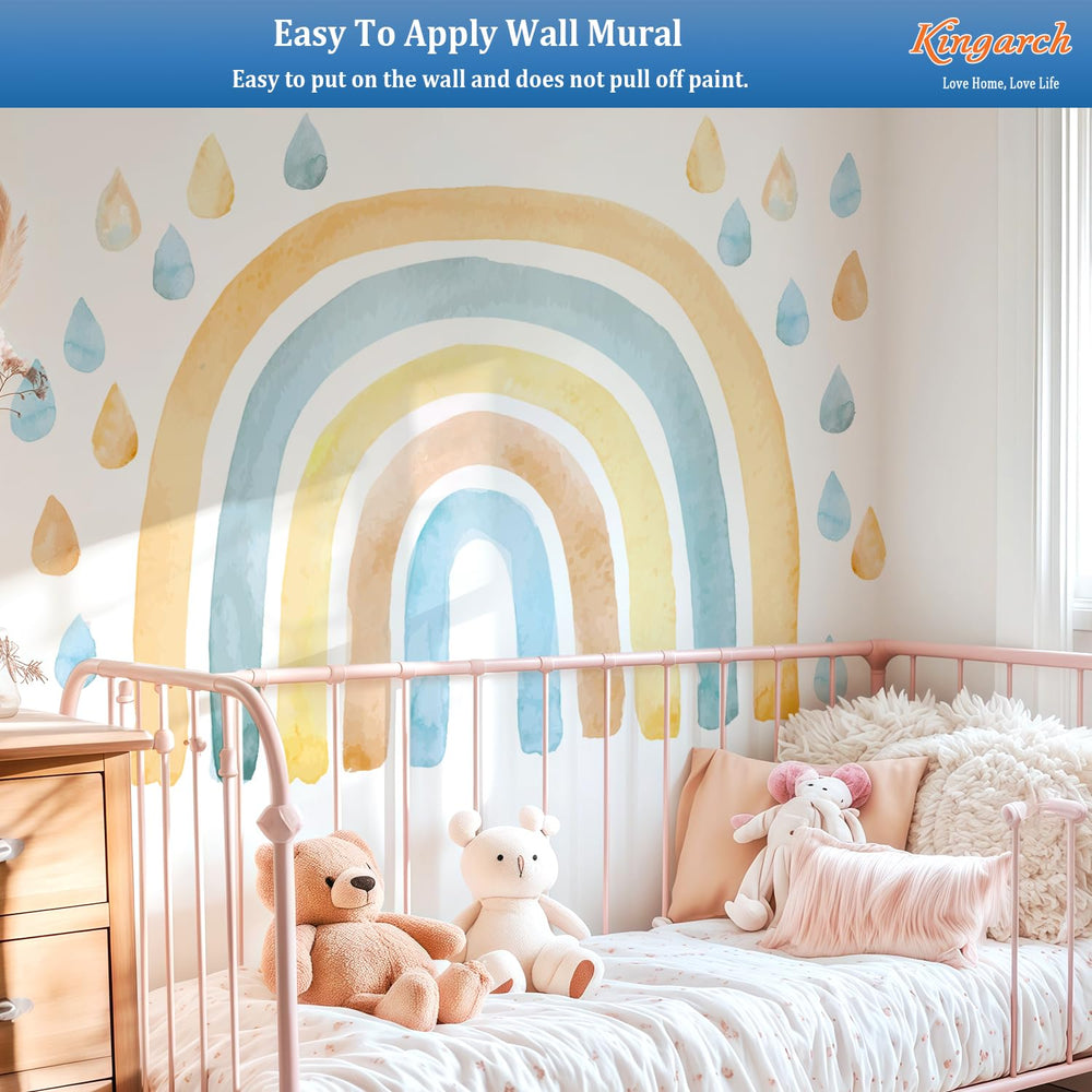 Kingarch nursery fabric wall stickers are renter friendly and residue-free.