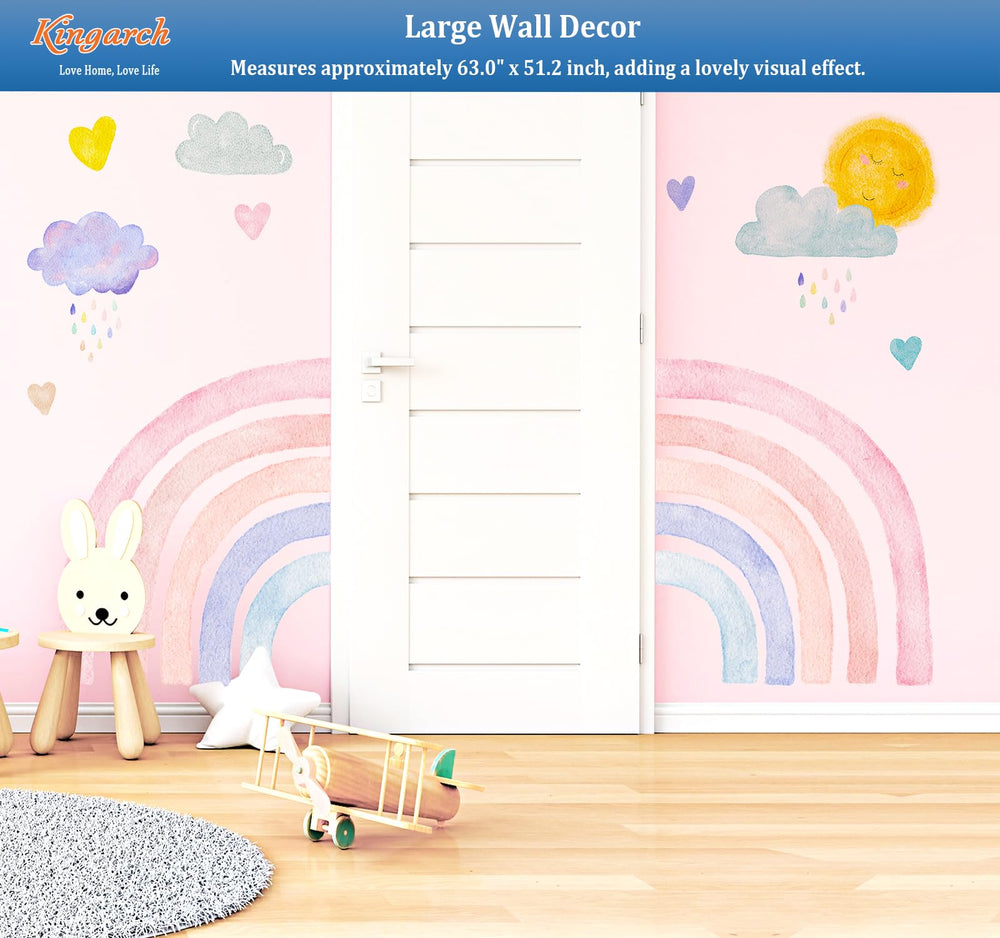 Kingarch rainbow wall stickers create focal points in living areas without damage.