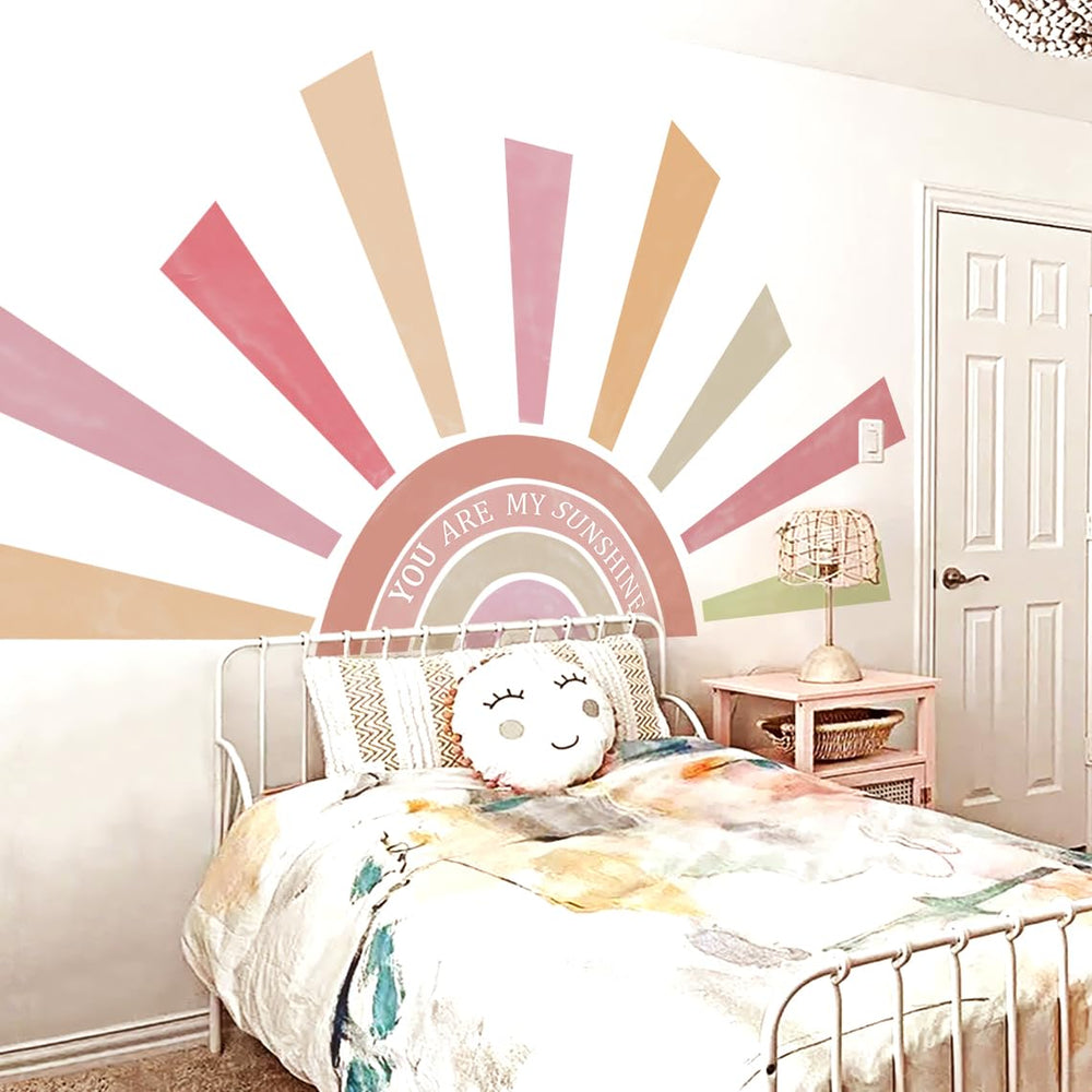 Kingarch Rainbow Sun Wall Decal four-strip design for bold, color-fast wall decoration.