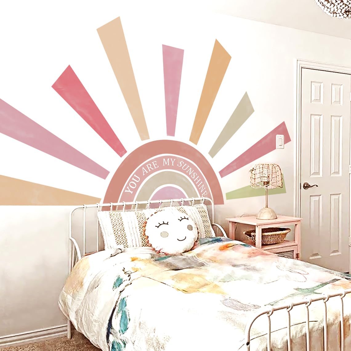 Kingarch Rainbow Sun Wall Decal four-strip design for bold, color-fast wall decoration.