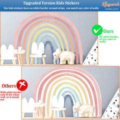 Kingarch rainbow wall decal closeup colors shows vivid hues