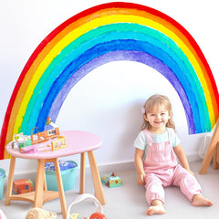 Kingarch rainbow wall decal main panels with vibrant watercolor stripes for walls