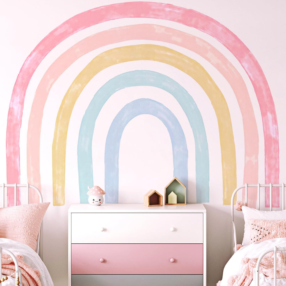 Kingarch rainbow wall decal panel 1 brightens nursery walls with no residue.