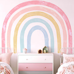 Kingarch rainbow wall decal panel 1 brightens nursery walls with no residue.