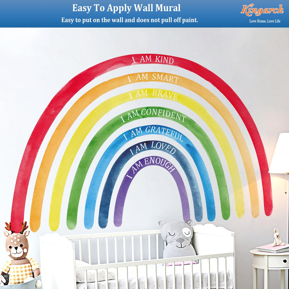 Kingarch rainbow wall decal panel 5 scales across large walls beautifully