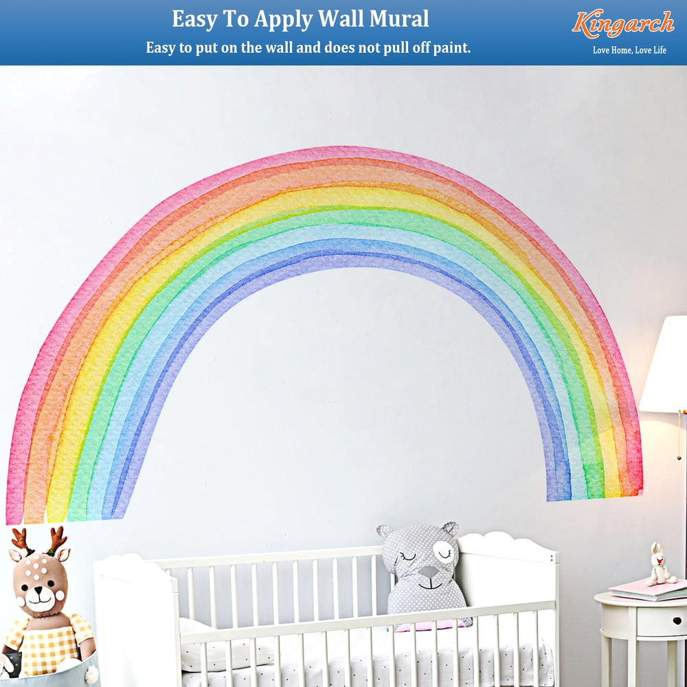 Kingarch rainbow wall decal panel 5 is easy to reposition during setup