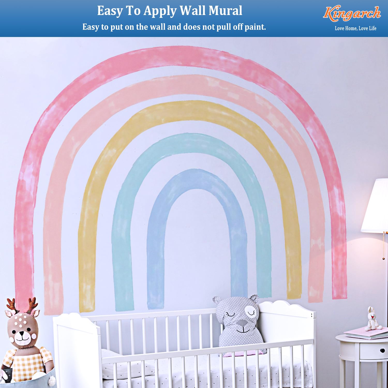 Kingarch fabric rainbow strip panel 5 easy to reposition and reuse.
